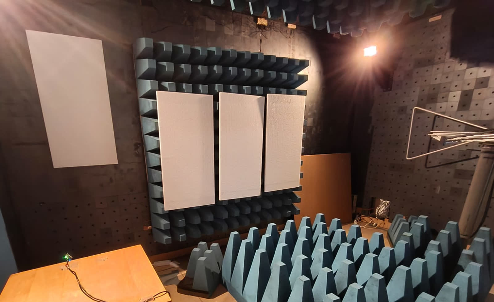 AirBrain H743 in an anechoic EMC pre-compliance chamber